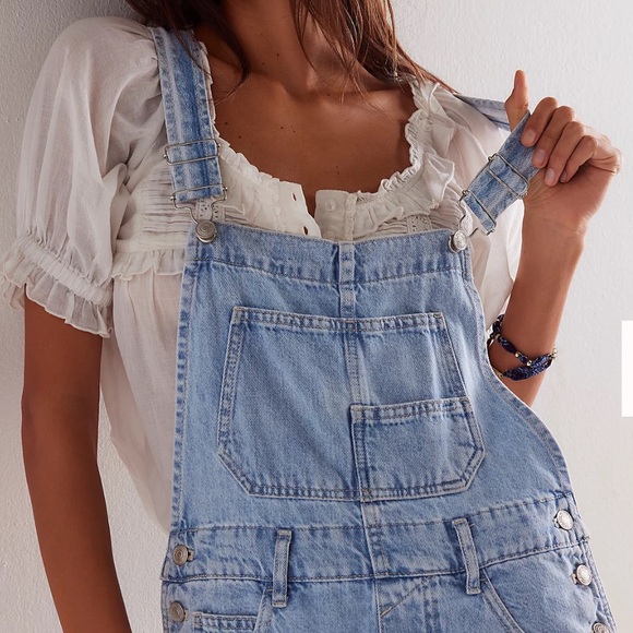 We The Free Light Blue Denim Overalls - Picture 1 of 7